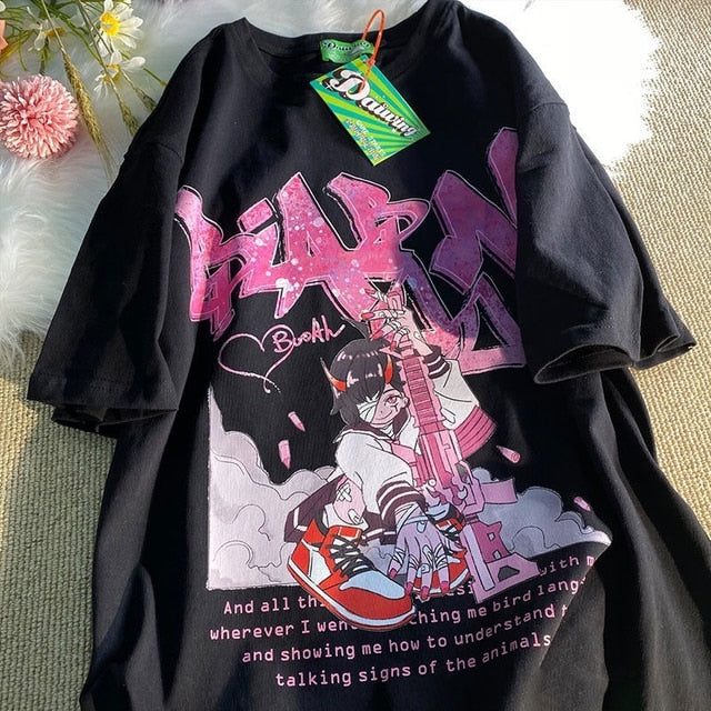 Japan JK Girl Anime Graphic T Shirts