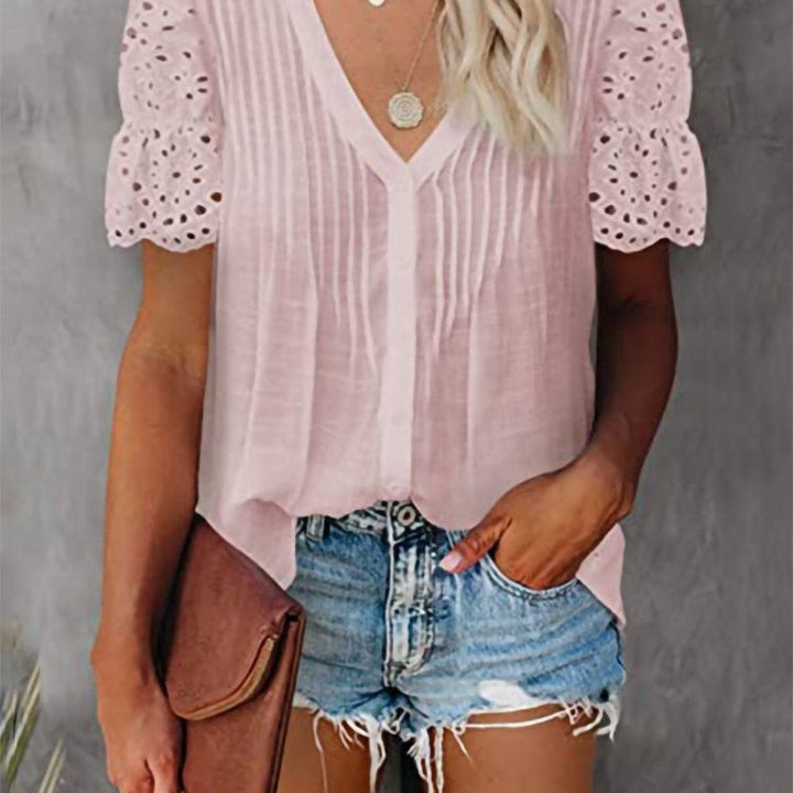 Shirt with Lace and V-neck Emily