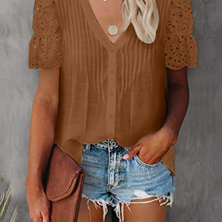 Shirt with Lace and V-neck Emily