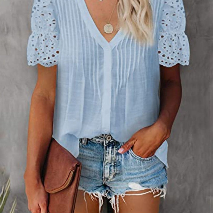 Shirt with Lace and V-neck Emily