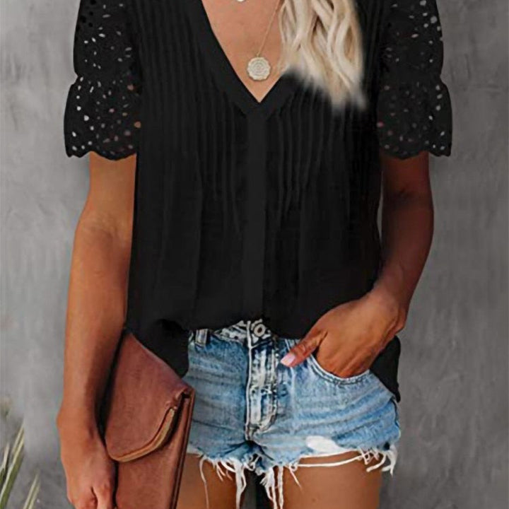 Shirt with Lace and V-neck Emily