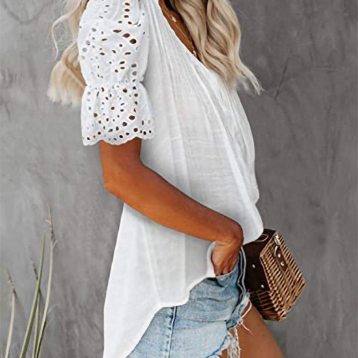 Shirt with Lace and V-neck Emily